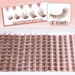 ⁦Mavphnee Brown Lash Clusters Natural Lash Extensions Wispy Eyelash Clusters 168 Pcs C Curl Lashes Clusters for Everyday Wear Beginner Friendly Dark Brown Cluster Eyelash Extensions by⁩ - الصورة ⁦4⁩