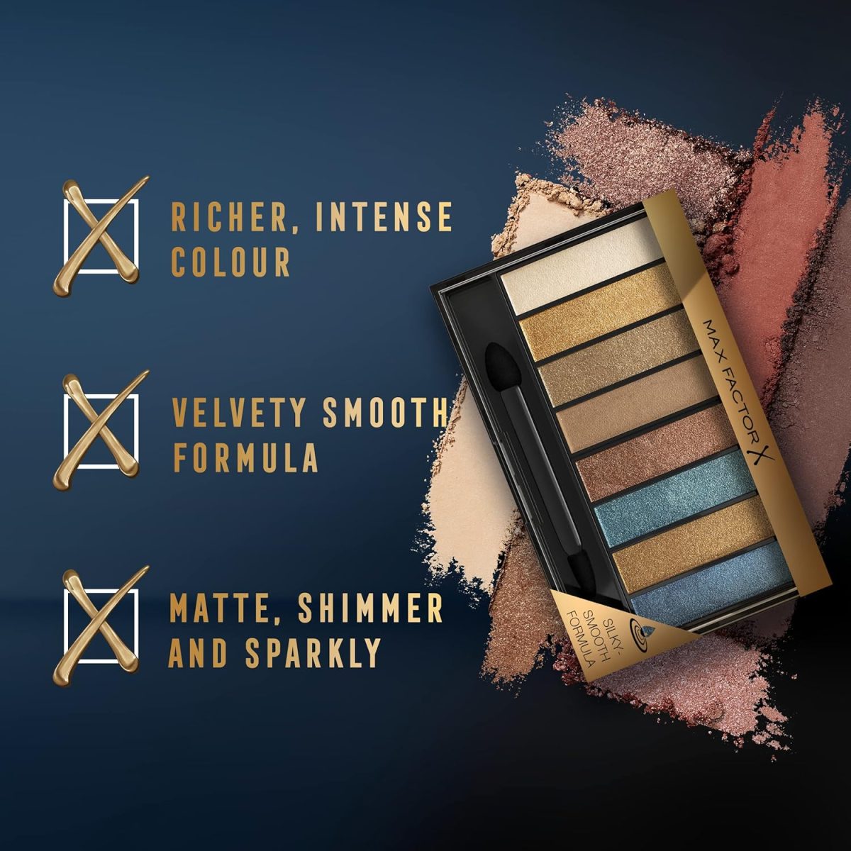 ⁦Max Factor Masterpiece Nude Palette - Contouring Eye Shadows - 8 Perfectly Paired Shades - Dual-Tip Applicator - 04 Peacock Nudes, 6.5g - 0.22 fl oz⁩ - الصورة ⁦6⁩