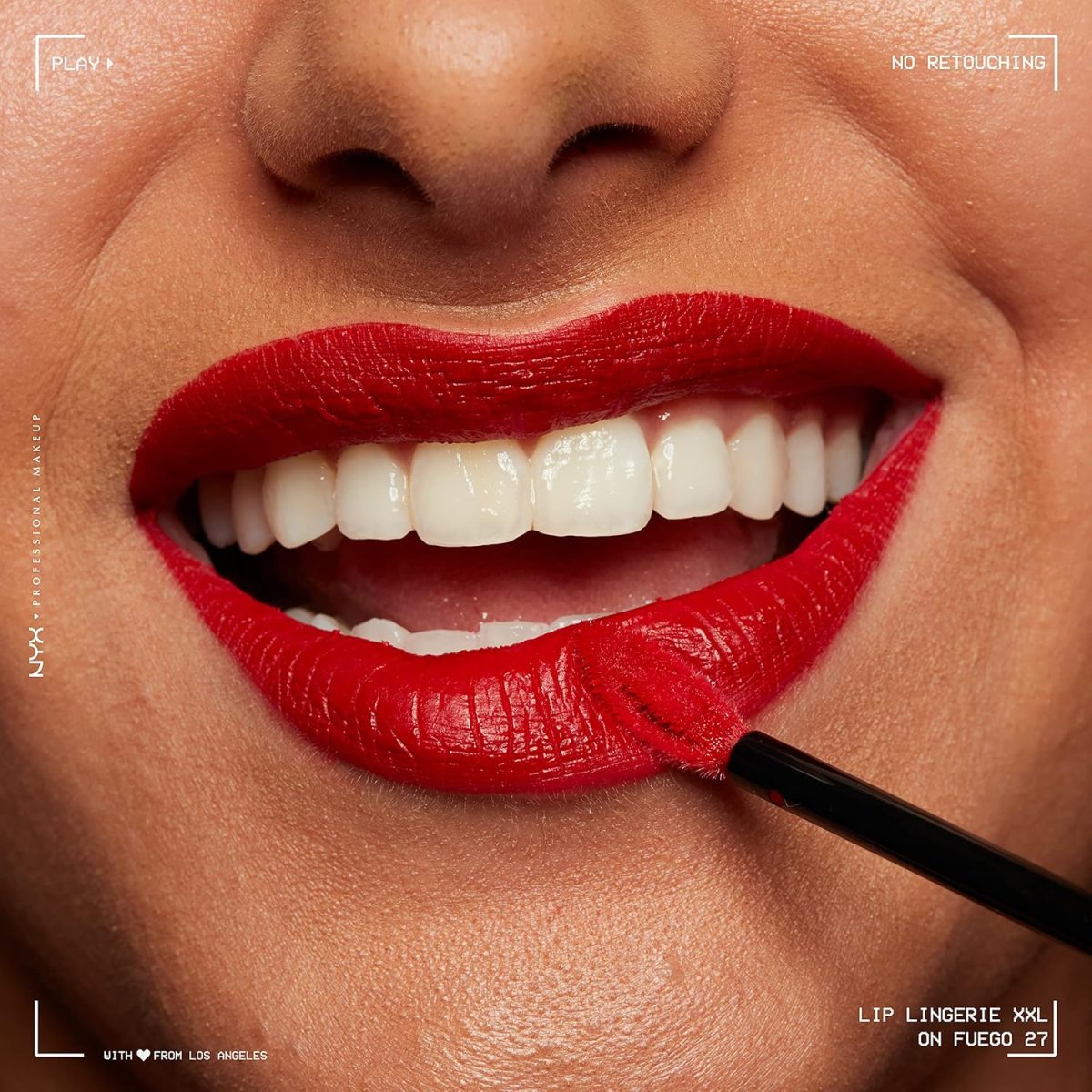 ⁦NYX Professional Makeup Lip Lingerie XXL Smooth Matte Liquid Lipstick 0.13 fl oz, On Fire⁩ - الصورة ⁦5⁩
