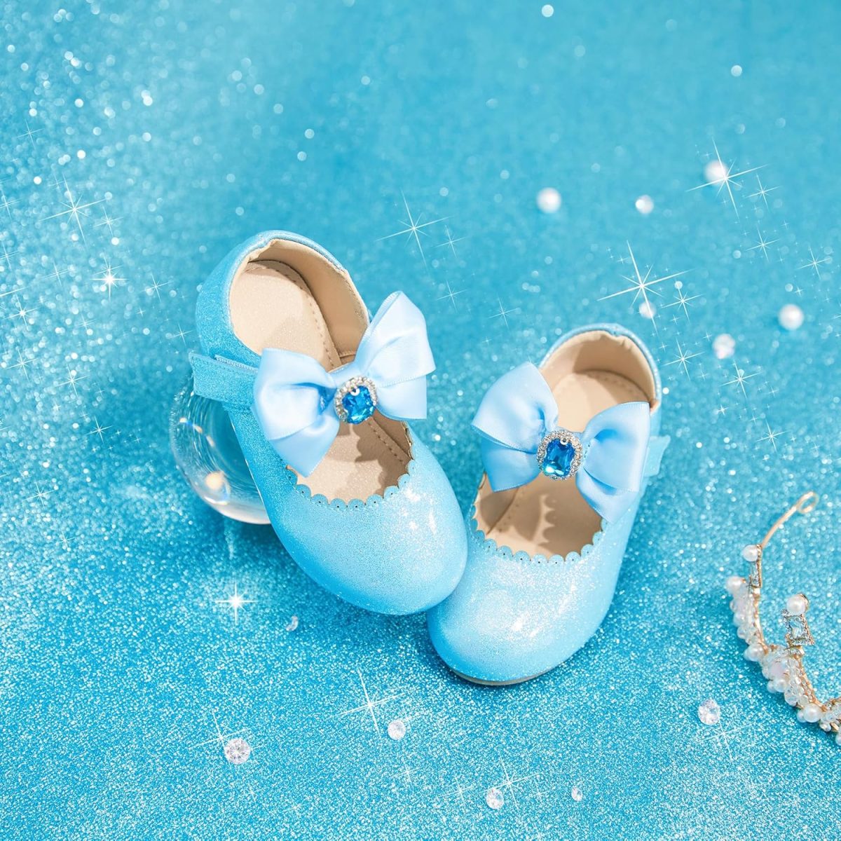 ⁦Otter MOMO Toddler Little Girls Princess Shoes Mary Jane Ballerina Flats Flower Girl Dress Shoes⁩ - الصورة ⁦4⁩