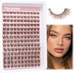 ⁦Mavphnee Brown Lash Clusters Natural Lash Extensions Wispy Eyelash Clusters 168 Pcs C Curl Lashes Clusters for Everyday Wear Beginner Friendly Dark Brown Cluster Eyelash Extensions by⁩ - الصورة ⁦6⁩