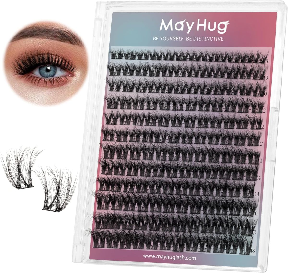 Lash Clusters Eyelash Extensions Diy 144 Clustres Lilhas d Curl Mayhug 3D Clusters Clusters Class Clusters Class Fluffy Clustres Fluffy Effect & Effect & Ultra-soft & Super LIGHT & DIY Home (Prism)