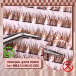 ⁦Mavphnee Brown Lash Clusters Natural Lash Extensions Wispy Eyelash Clusters 168 Pcs C Curl Lashes Clusters for Everyday Wear Beginner Friendly Dark Brown Cluster Eyelash Extensions by⁩ - الصورة ⁦7⁩