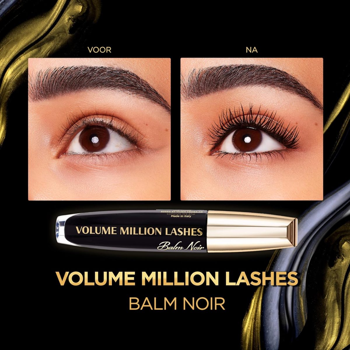 ⁦L’Oréal Paris Volume Million Lashes Balm Noir Mascara, Black-01⁩ - الصورة ⁦5⁩