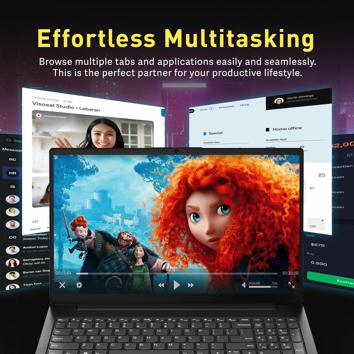 ⁦ASUS Chromebook CM1402 14" FHD Anti-Glare Laptop, MediaTek Kompanio 520, 4GB LPDDR4X, 224GB Storage(64GB eMMC+160GB Docking Station Set), HD Webcam, WiFi 6, Bluetooth, Chrome OS, Gravity Gray⁩ - الصورة ⁦6⁩