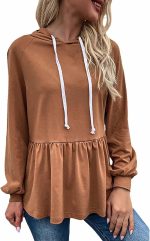 AKIF Women's Fashion Hoodie – Comfortable and Stylish Sweatshirt for Fall Essentials(Curry color,S)