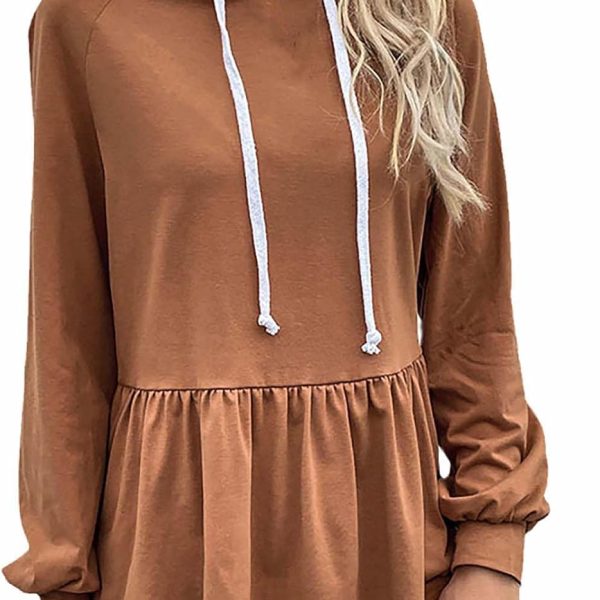 AKIF Women's Fashion Hoodie – Comfortable and Stylish Sweatshirt for Fall Essentials(Curry color,S)