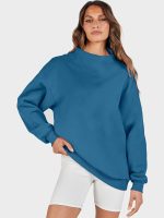 ⁦ANRABESS Womens Oversized Sweatshirts Turtleneck Pullover Long Sleeve Hoodies Tops 2024 Fall Fashion Outfits Clothes Blue-S⁩ - الصورة ⁦2⁩