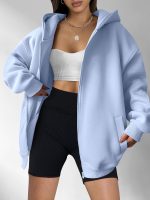 ⁦ANRABESS Womens Zip Up Hoodies Oversized Sweatshirt Long Sleeve Fleece Jackets Coat Workout Y2K Outfits 2024 Fall Trendy⁩ - الصورة ⁦2⁩