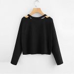 ⁦BOLKA Brown Sweatsuit Pullover Hoodies Fashion Women's Casual Broadcloth Rose Printed Sweatshirt Long Sleeve V-neck Crop Short Tops Wholesale (Color : Gray, Size : M)⁩ - الصورة ⁦2⁩