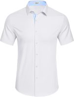 ⁦COOFANDY Men's Wrinkle Free Business Dress Shirts Short Sleeve Button Down Shirts⁩ - الصورة ⁦2⁩