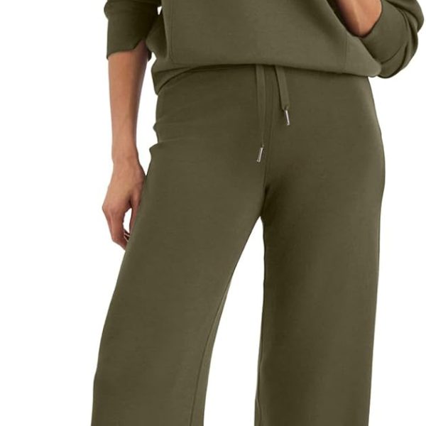 Glamaker Womens 2 Piece Outfits Sweatsuit Set Oversized Half Zip Sweatshirt Wide Leg Sweatpants Lounge Set Tracksuit