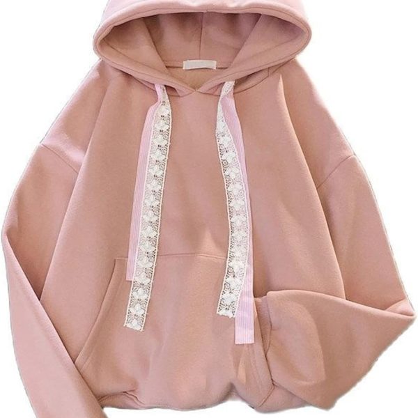 HOT BODY Flannel Jacket Women's Hoodies Rabbit Plush Thickened Pullover Winter Sweatshirt Loose Versatile Adorable Embroidered Tops Jacket (Size : A, Color : L)