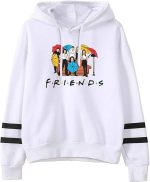KASTWAVE Friends Hoodies for Women, Long Sleeve Drawstring Fleece Letters Print Hooded Pullovers Autumn Fashion Warm Sweatshirts Casual Loose Blouses Gift for Friends