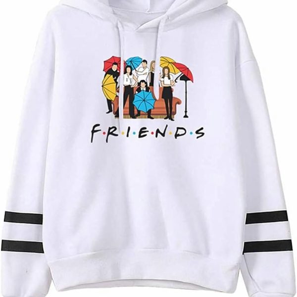 KASTWAVE Trendy Friends Hoodies for Women - Cozy Long Sleeve Fleece Sweatshirts with Drawstring, Perfect Casual Gift for Autumn