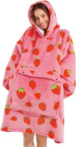 Narecte Blanket Hoodie Women & Men,Premium Sherpa Fleece Oversized Pocket Hoodie Blanket, Wearable Blanket Hoodie