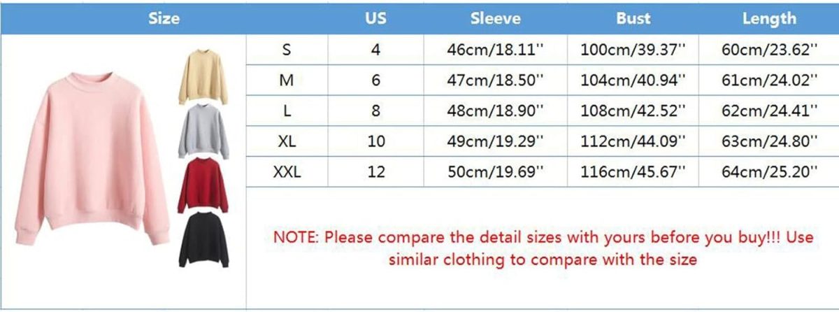 ⁦SKYWOK Long Sleeve Tops for Women Women Long Sleeve Hoodies Solid Color Round Neck Pullover Solid Color Loose Keep Warm Sweatshirt (Color : Khaki, Size : XXL)⁩ - الصورة ⁦2⁩