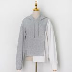 ⁦SKYWOK Women's Hoodies Patchwork Hit Color Women's Sweatshirt Hooded Long Sleeve Plus Size Asymmetric Sweatshirts Female Clothes Fashion (Size : L(Asian Size))⁩ - الصورة ⁦2⁩