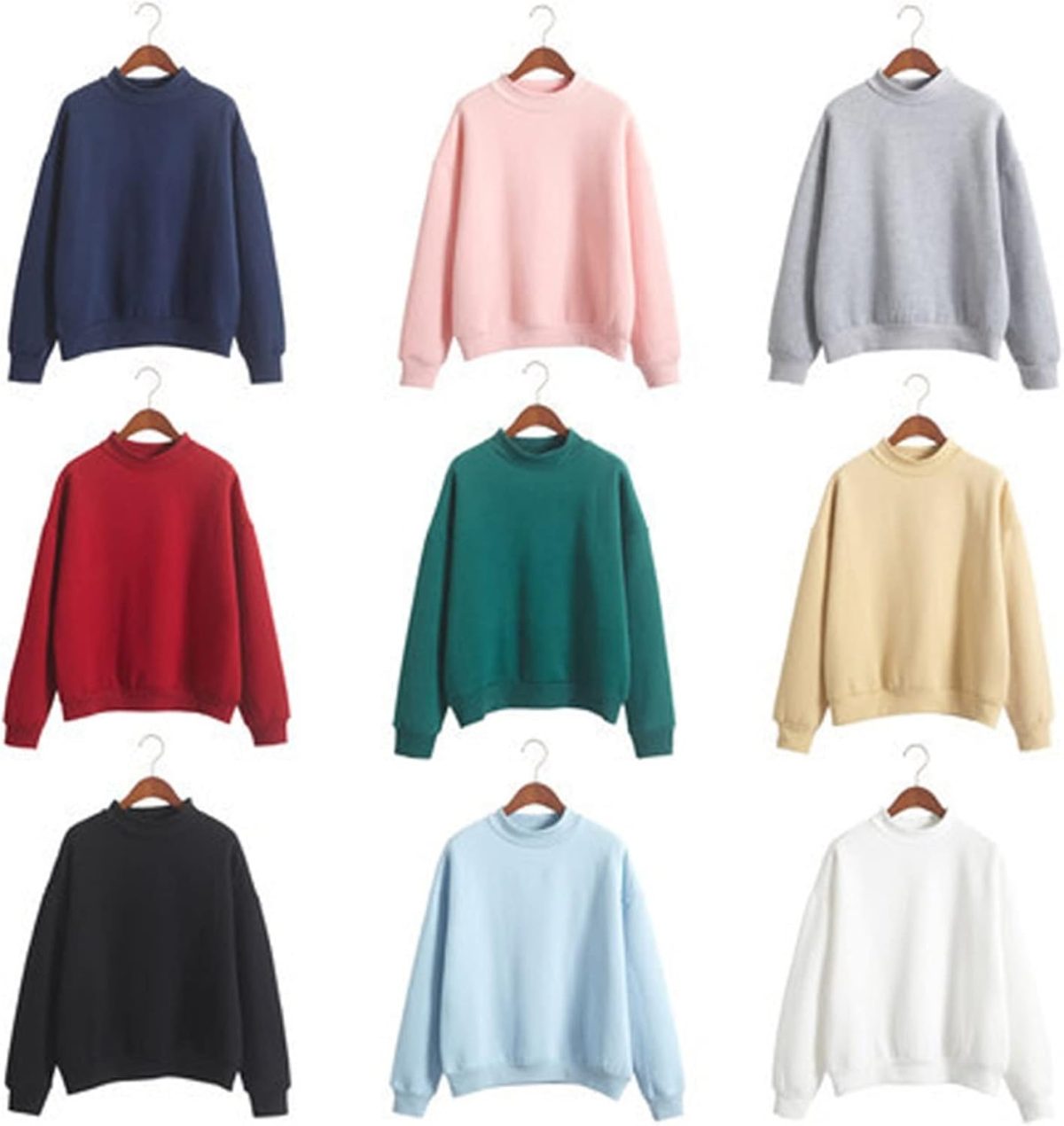 ⁦TOUBE Sweatshirt Women Woman Sweatshirts Knitted Pullovers Thick Spring Autumn Candy Color Loose Hoodies Solid Womens Clothing (Color : 7, Size : XXL)⁩ - الصورة ⁦2⁩