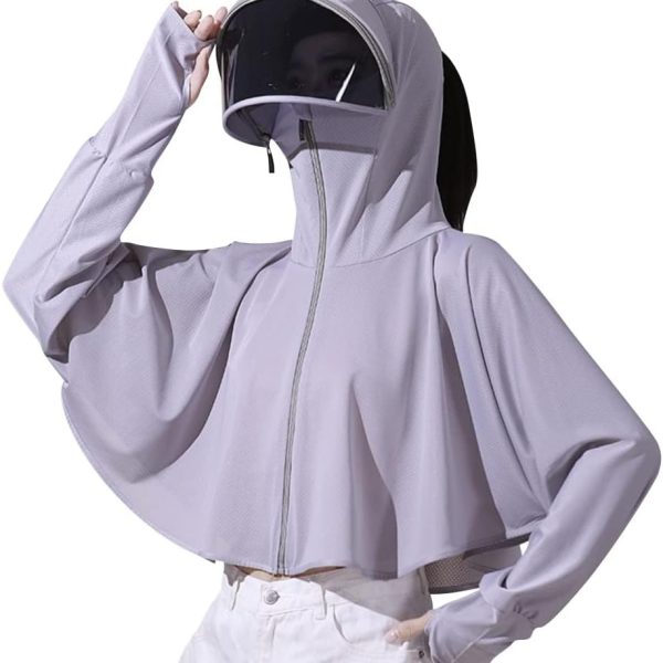 Women s UPF 50+ Sun Protection Hoodie Jacket Lightweight Long Sleeve Sun Shirt for Women with Pocket Hiking Outdoor, Ice Silk Quick Drying Sweatshirt