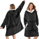⁦YFFS Hoodie Blanket Sweatshirt for Women and Men, Super Warm and Cozy Big Wearable Blanket Hoodie, Thick Flannel Blanket with Sleeves and Giant Pocket⁩ - الصورة ⁦2⁩