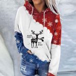 ⁦ZONEEAKO Merry Christmas Hoodie for Women,Casual Christmas Holiday Long Sleeve Sweatshirts with Snowman/Elk 2D Print Pullover Tops with Pocket,S-2XL (Color : Black, Size : XL)⁩ - الصورة ⁦2⁩