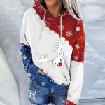 ⁦ZONEEAKO Merry Christmas Hoodie for Women,Casual Christmas Holiday Long Sleeve Sweatshirts with Snowman/Elk 2D Print Pullover Tops with Pocket,S-2XL (Color : Green, Size : XXL)⁩ - الصورة ⁦2⁩