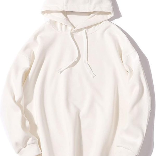 SKYWOK Women's Hoodies Fitness Sports Woman Sports Top Long Sleeve Top Casual Solid Loose Sweatshirt Plus Fleece Sportswear Gym Clothing (Color : White, Size : Large)