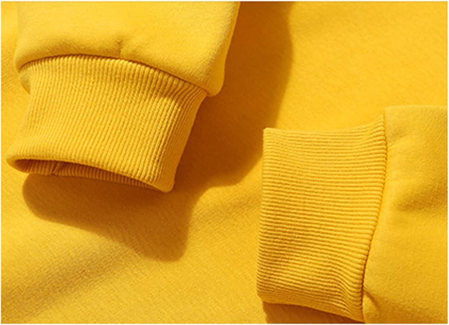 ⁦SKYWOK Women's Hoodies Fitness Sports Woman Sports Top Long Sleeve Top Casual Solid Loose Sweatshirt Plus Fleece Sportswear Gym Clothing (Color : Yellow, Size : Small)⁩ - الصورة ⁦5⁩