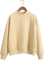 TOUBE Sweatshirt Women Woman Sweatshirts Knitted Pullovers Thick Spring Autumn Candy Color Loose Hoodies Solid Womens Clothing (Color : 1, Size : 4XL)