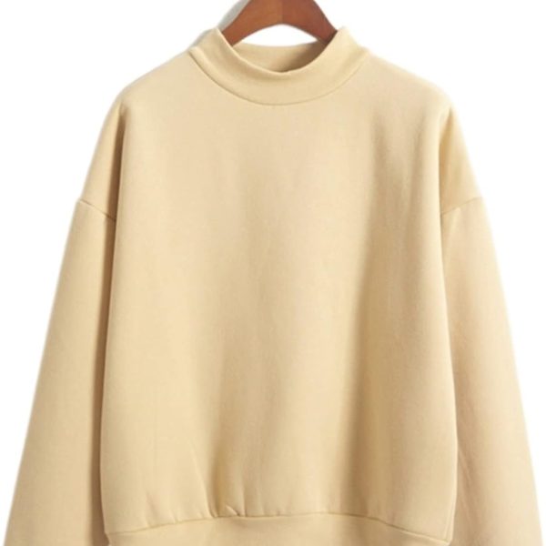 TOUBE Sweatshirt Women Woman Sweatshirts Knitted Pullovers Thick Spring Autumn Candy Color Loose Hoodies Solid Womens Clothing (Color : 1, Size : 4XL)
