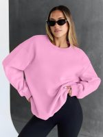 ⁦Trendy Queen Oversized Sweatshirts for Women Hoodies Crewneck Fall Winter Outfits Pullover Sweaters Clothes Fashion 2024⁩ - الصورة ⁦5⁩
