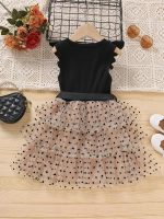 ⁦TAGAS Baby-Girl's Mesh Fit and Flare Standard Length Dress⁩ - الصورة ⁦2⁩