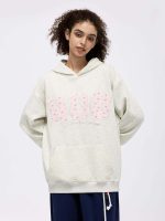 ⁦Aelfric Eden Womens Oversized Graphic Hoodies Y2k Flower Embroidery Number Print Pullover Hooded Sweatshirt Unisex⁩ - الصورة ⁦3⁩