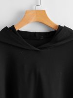 ⁦Verdusa Women's Fishnet Crop Hoodie Drop Shoulder Long Sleeve Sweatshirt Pullover⁩ - الصورة ⁦4⁩