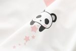 ⁦SHINsuke Women Kawaii Panda Hoodies Cute Long Sleeve Anime Preppy Sweatshirts Fall Drawstring Loose Patchwork Pullover with Pocket, Pink, One Size⁩ - الصورة ⁦8⁩