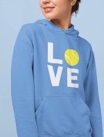 ⁦تي ستارز سويت شيرت Love Tennis هدية لمشجعي التنس لاعب التنس رائع المرأة هوديي متوسط كاليفورنيا الأزرق⁩ - الصورة ⁦3⁩