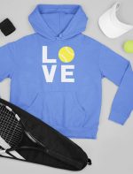 ⁦تي ستارز سويت شيرت Love Tennis هدية لمشجعي التنس لاعب التنس رائع المرأة هوديي متوسط كاليفورنيا الأزرق⁩ - الصورة ⁦4⁩