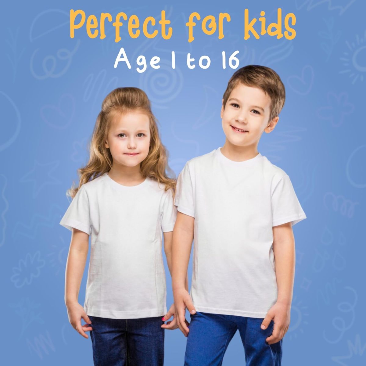 ⁦Yanek Cotton Short Sleeve Versatile Round Neck T-shirt for Boys and Girls - Plain, Perfect Comfortable Tee for School, Play, and Casual Wear⁩ - الصورة ⁦2⁩