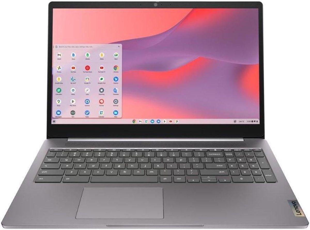 ⁦Lenovo IdeaPad 3i Chromebook 15.6” FHD 1920 x 1080 Display | Intel Celeron N4500 1.1GHz | Intel UHD Graphics | Camera |Grey | 4GB RAM | 64GB SSD | Chrome OS | Bundle with USB 3.0 Hub⁩ - الصورة ⁦2⁩