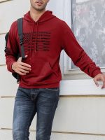 ⁦NINGLX Mens Hoodies Long Sleeve Drawstring Hooded Pullover Sweatshirts⁩ - الصورة ⁦4⁩