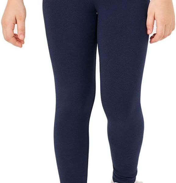 Styli Girls Solid Elastic Waistband Cotton Leggings