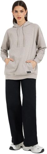 ⁦Styli Women Oversized Longline Dropped Shoulder Hoodie With Back Print⁩ - الصورة ⁦2⁩