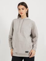 ⁦Styli Women Oversized Longline Dropped Shoulder Hoodie With Back Print⁩ - الصورة ⁦3⁩