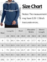 ⁦SEAUR Mens Hoodie Pullover Sweatshirts with Henley Collar Long Sleeve Drawstring Button Down Hoodie Soild Color⁩ - الصورة ⁦6⁩