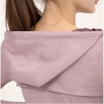 ⁦TOEE Women Sweatshirts Women's Loose Running Jacket Long Sleeve Yoga Shirts With Zipper Thumb Holes Casual Elastic Sport Coat Top Gym Sports Hoodies (Color : Black, Size : X-Large)⁩ - الصورة ⁦5⁩