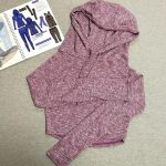 ⁦TOEE Women Sweatshirts Knitted Top Women Round-Neck Loose Long-Sleeved Short Running Hoodie Autumn Winter Sports Tops Yoga Clothes Sportswear (Color : Gray, Size : Small)⁩ - الصورة ⁦6⁩