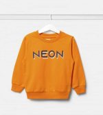⁦NEON Kids Boy's Printed Sweater, Orange, 3-4 Years⁩ - الصورة ⁦2⁩
