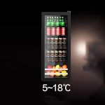 ⁦QBNZAXC Mini fridge Fresh Keeping Cabinet, Small Refrigerator, Single Door Home Living Room Transparent Glass Tea Refrigerator⁩ - الصورة ⁦2⁩