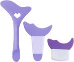 HOFEESEA 3 PCS Eyeliner Stencils, Silicone Eyeliner Aid Tool Eyeliner Guide Tool Mascara Shield Applicator Eye Makeup Stencils for Eyeliner, Eyelashes, Eyeshadow (Purple)